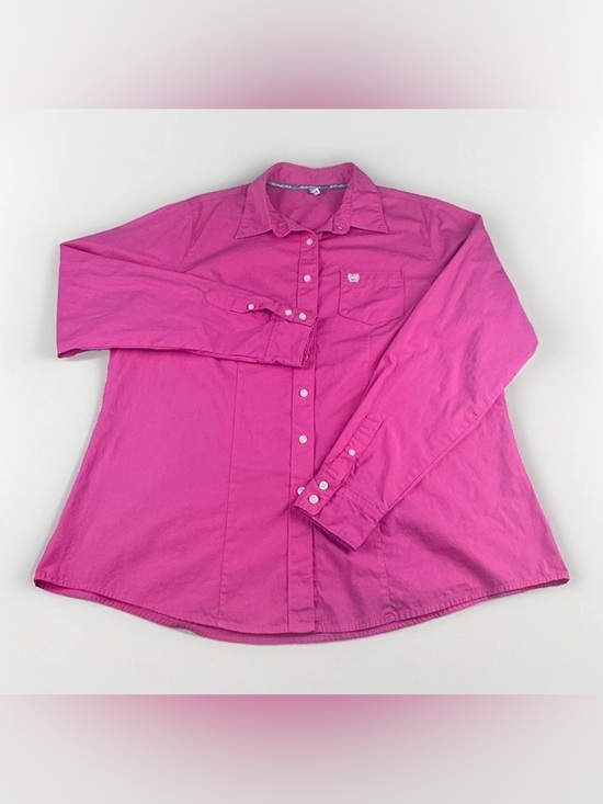 Cinch Tops - CINCH Womens XL Pink Button Down Western Shirt Long Sleeve Cotton Rodeo Cowgirl